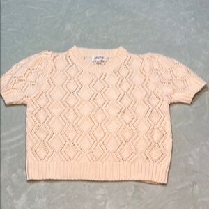 Cream Crew Neck Sweater with Textured Knit